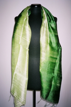 Silk scarf multi-colour 3c fir green - mint