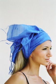 Silk scarf soft, royal blue