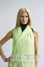Cashmere-wool-silk scarf, green apple