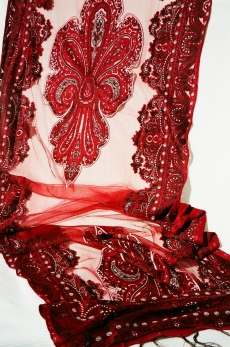 Organza Schal, bordeaux