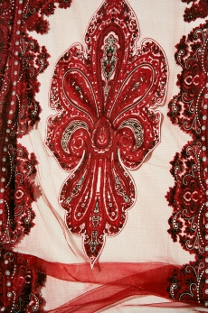 Organza Schal, bordeaux