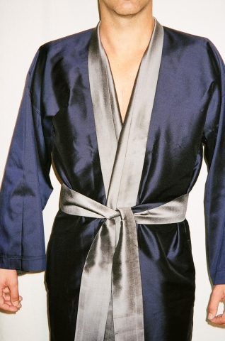 Unique turnable kimono, graphitgrey and nightblue