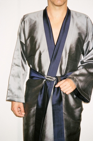 Unique turnable kimono, graphitgrey and nightblue