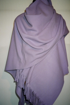 Poncho cape of fleece, lilac