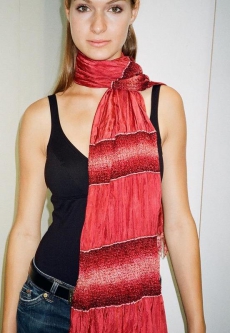chenille silk scarf, pompeji red