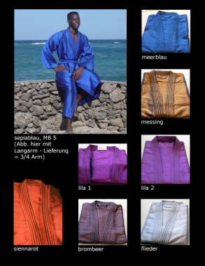 Silk kimono with shorter (3/4) kimono-like sleeves