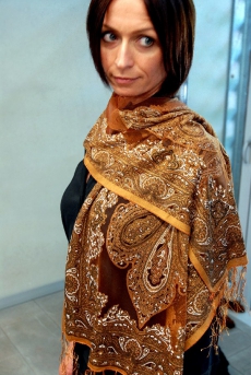 Organza Schal, brown