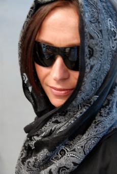 Organza Schal, black