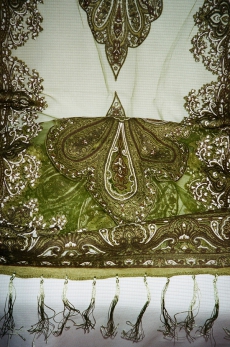 Organza Schal, dark green