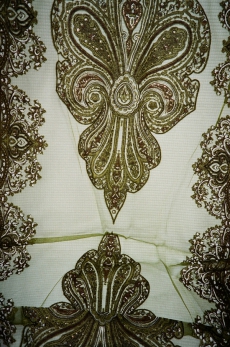 Organza Schal, dark green