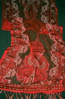 Organza Schal, red