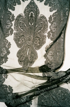 Organza Schal, black
