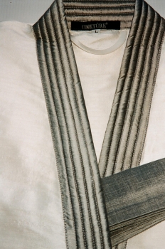 Kimono "contrast" royalblau - graphitgrau