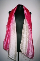Silk scarf multi-colour 3c pink - natural white