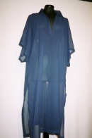 Poncho cape of chiffon, blue