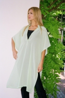 Poncho cape of chiffon, white