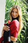 2-type Silk scarf, ruby red - black
