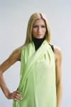 Cashmere-wool-silk scarf, green apple