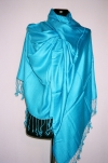 wool-silk scarf, turquoise