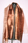 Silk scarf multi-colour 3c moccabrown - messing
