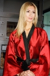 Kimono "contrast" ruby red - black