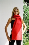 1-type Silk scarf, red