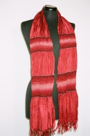 chenille silk scarf, pompeji red