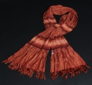 chenille silk scarf, terracotta