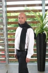 1-type Silk scarf, black