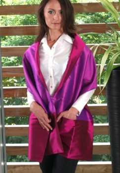 Scarf with pockets purple - fuchsia