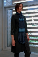 chenille silk scarf, night blue