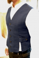 Men's silk waistcoat "Avantgarde" blue/grey