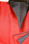 Unique turnable kimono, ruby red and black