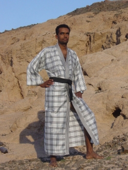 Kimono "karo" white - silver