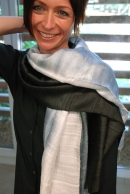 Silk scarf soft, black-silver