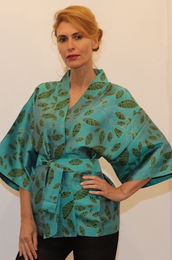 Kimono-Jacke Blätter